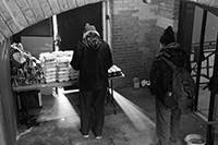 Soup Kitchen : St Luke's Lutheran Church : Hell's Kitchen : Food queues : Food lines : Hell's Kitchen : Streetlife, New York, Photo by Richard Moore
